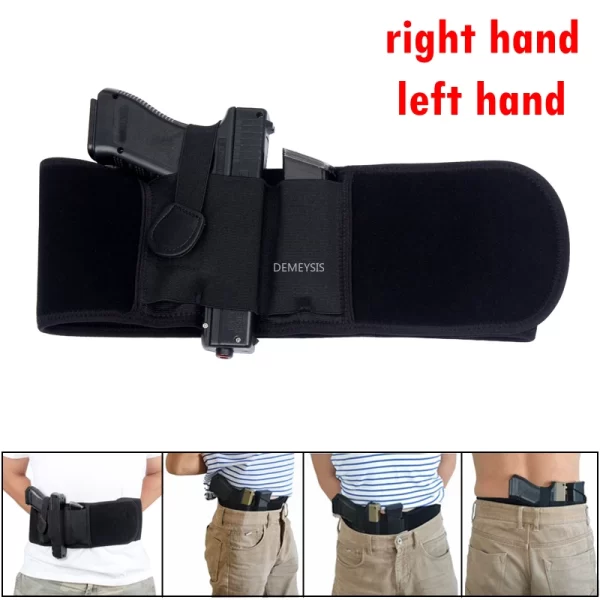 Tactical Belly Band Holster Concealed Carry Pistol Airsoft Right Left Hand Belt Holster for Glock Sig Sauer Beretta Walther